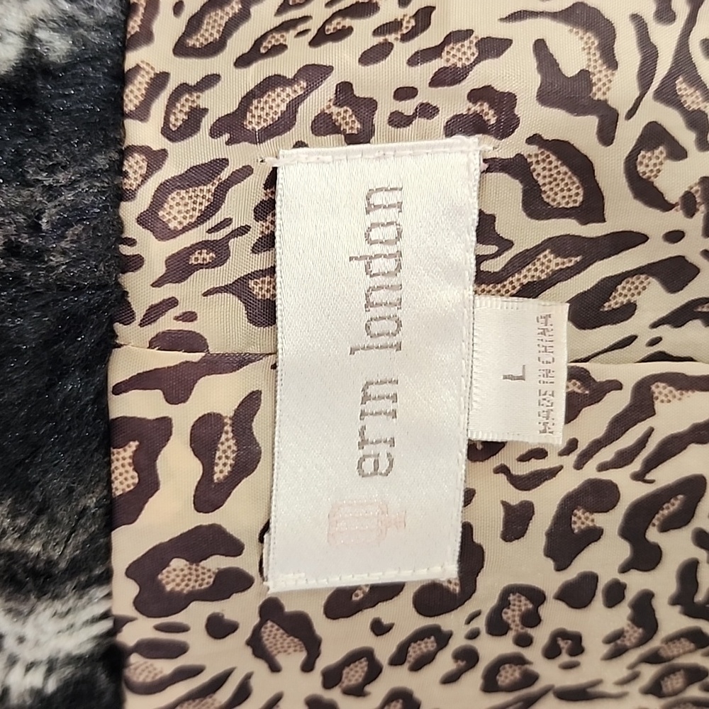 Erin London Jacket Faux Fur Luxurious Black Size L - Picture 10 of 11